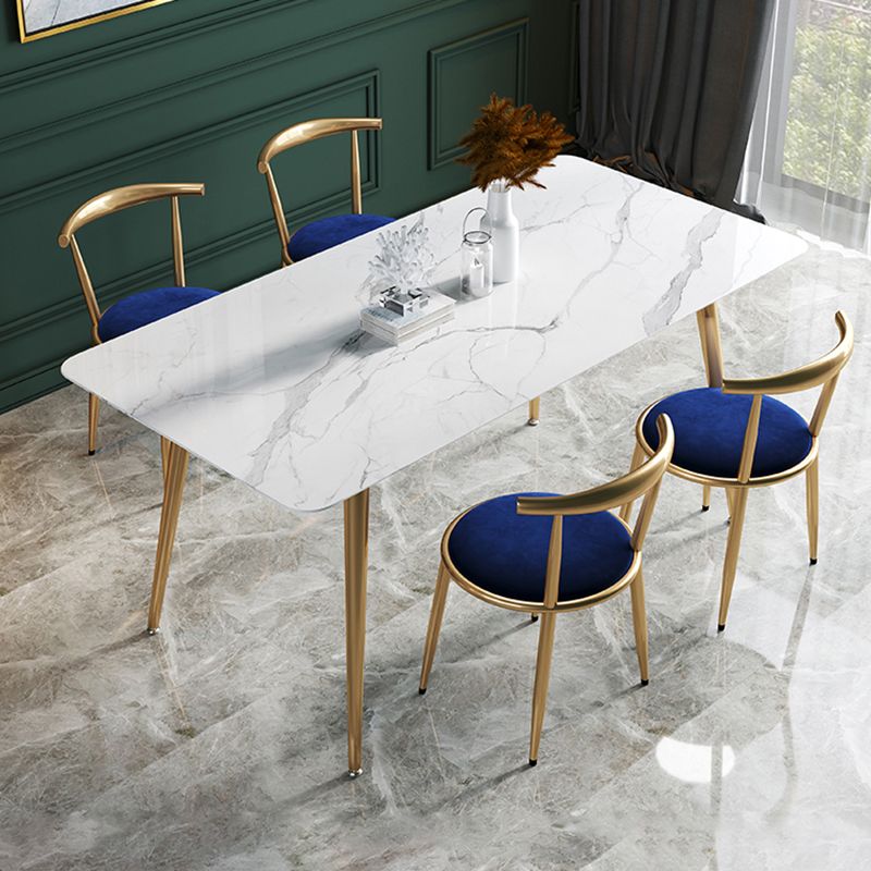 Glam Velvet Dining Room Chair Open Back Dining Side Chair for Restaurant Use