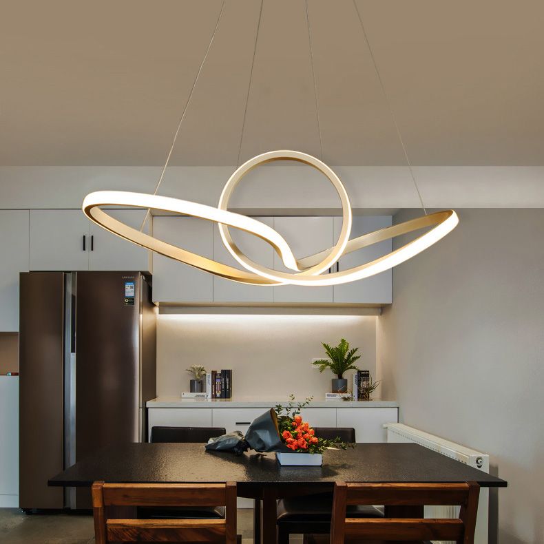 3 Farbe optional moderne Turn -Kronleuchter LED Hängende Leuchten für Wohnzimmer Schlafzimmer