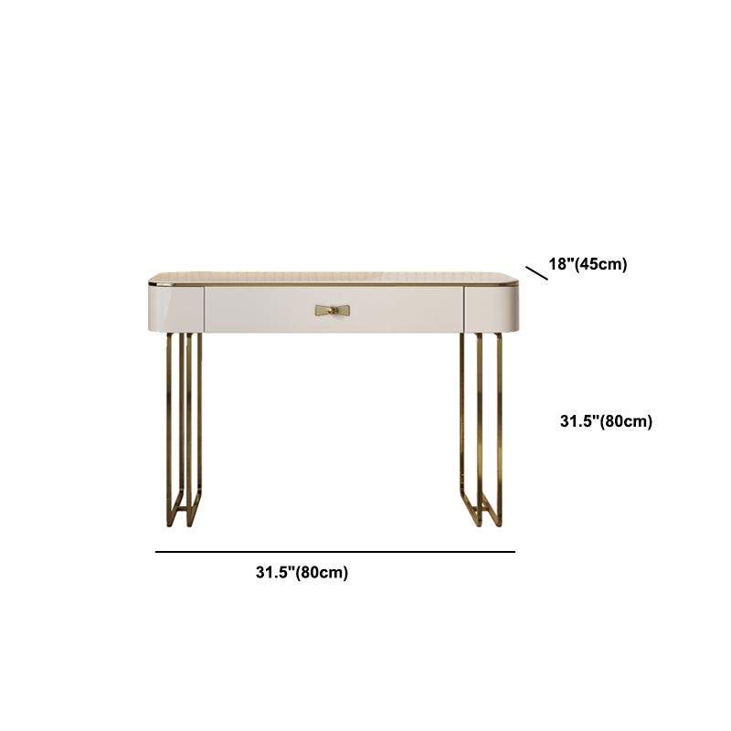 Glam Vanity Dressing Table Set Beige Make-up Vanity with Drawer