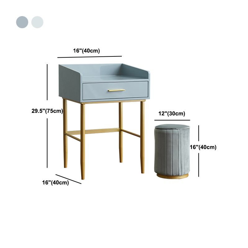Wooden Vanity Set with 1 Drawer Luxurious Make-up Vanity in White/Grey