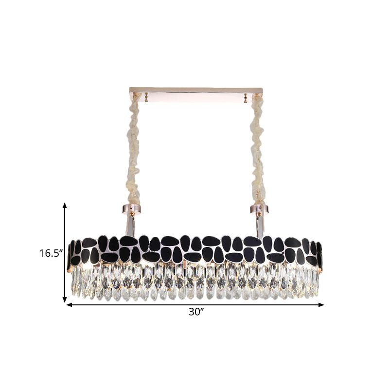 Finition noire 8 têtes lampe de l'île moderne PRISMES CRISSIONS CRISSION