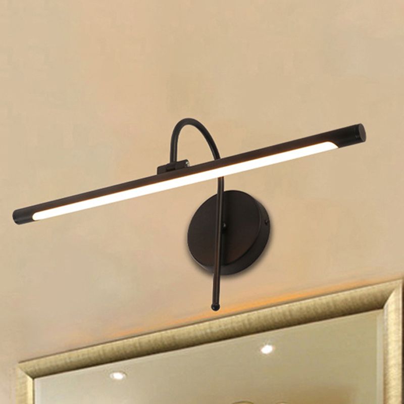 Zeitgenössische LED -Wandlampe mit Metallschatten Schwarz/Nickel Röhrenförmiger Waschtischlampe über dem Spiegel, 16 "/20" Durchmesser