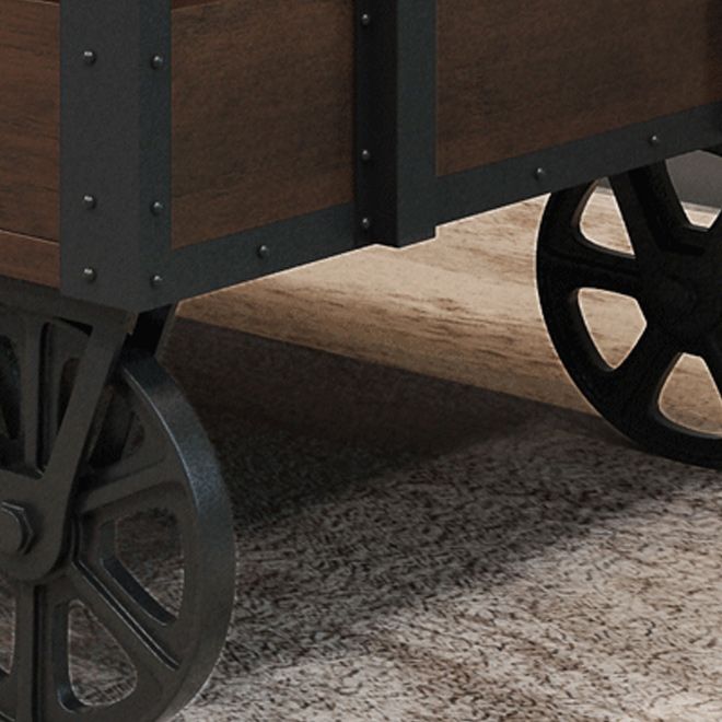 Modern Abstract Wooden Coffee Table Rectangular Top Shape Cocktail Table