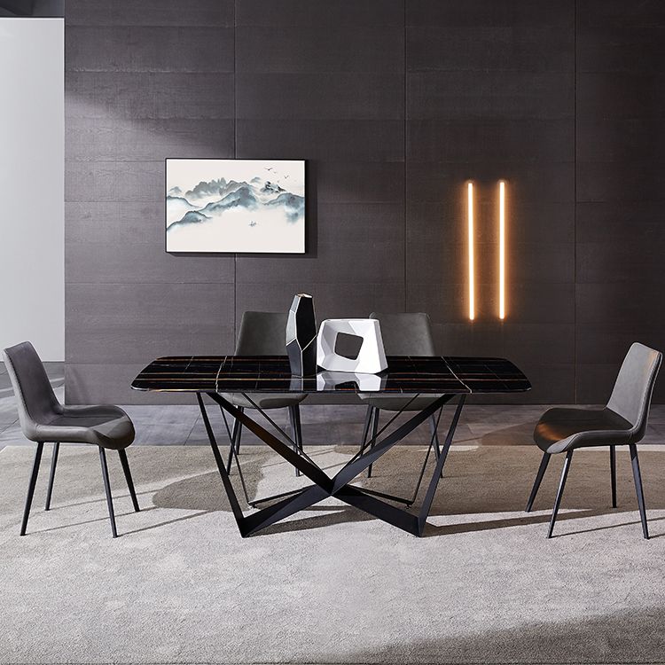 Modern Dining Set 1/4/5/7 Pcs Rectangle Dining Table with Wingback Chairs