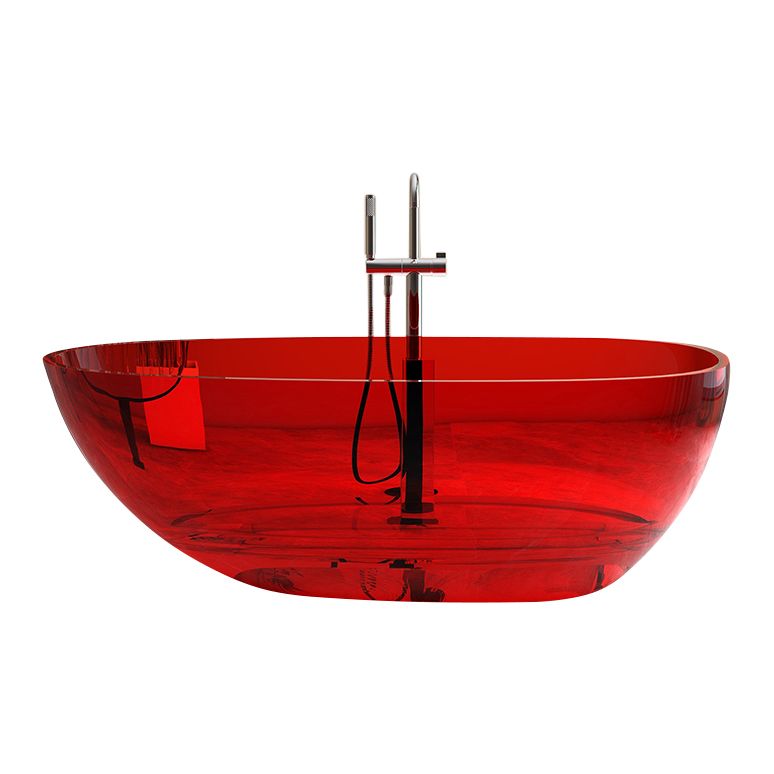 Modern Style Transparent Bathtub Oval Freestanding Bathtub for Bathroom