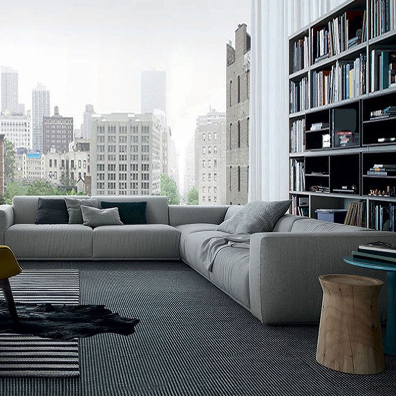 Contemporary Slipcovered Cushions Settee Cotton Pillow Top Arm Sofa