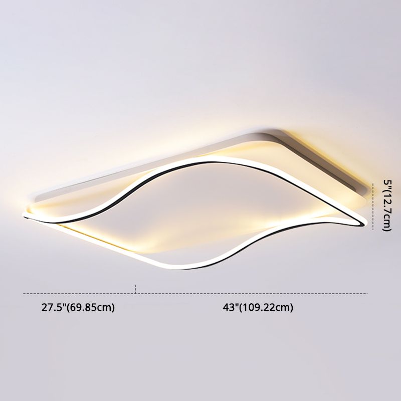 Minimalista geométrico LED lámpara de techo de Sala de estar de aluminio incorporada