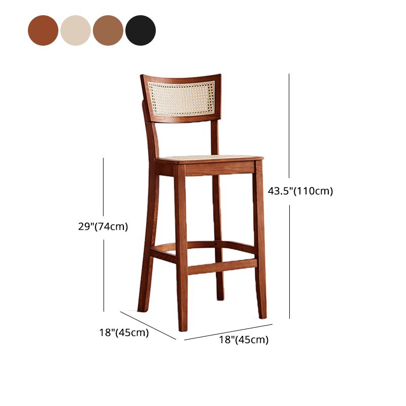 Taburete de bar de estilo tropical de 30 pulgadas, taburete de bar con base de madera y 4 patas para sala de estar
