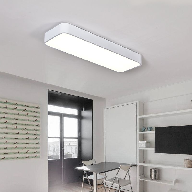 1-Light LED Flush Light Modern Aluminum Rectangular Ceiling Light Fixture