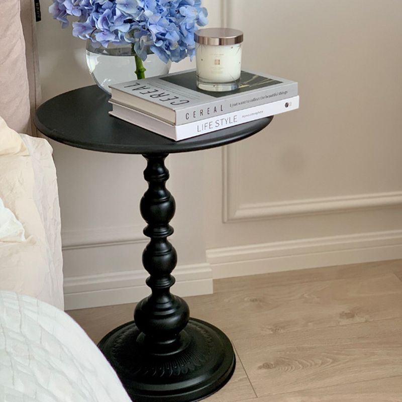 Side Table Metal Pedestal Table Round Mid-Century Living Room