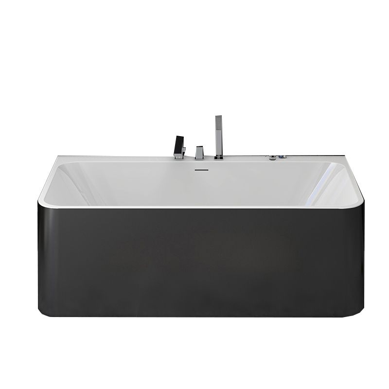 Modern Style Stone Soaking Bathtub Rectangle Back to Wall Bathtub