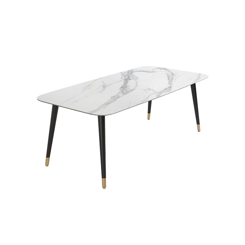 Modern Stone Rectangle Dining Table Home Kitchen Dinner Black Frame Dining Table