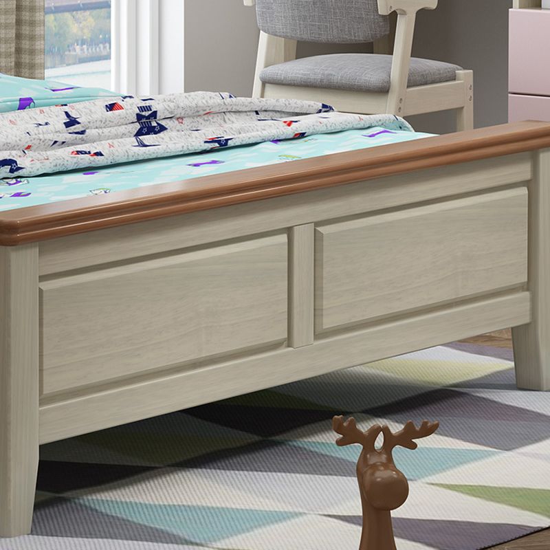 84.65-inch Wide Traditional Bed Frame Pine Wood Bed with Headboard