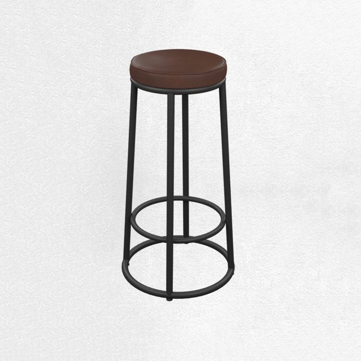 Industrial Armless Backless Counter Stool Iron Cashier Bar Stool with Seat and Pedal