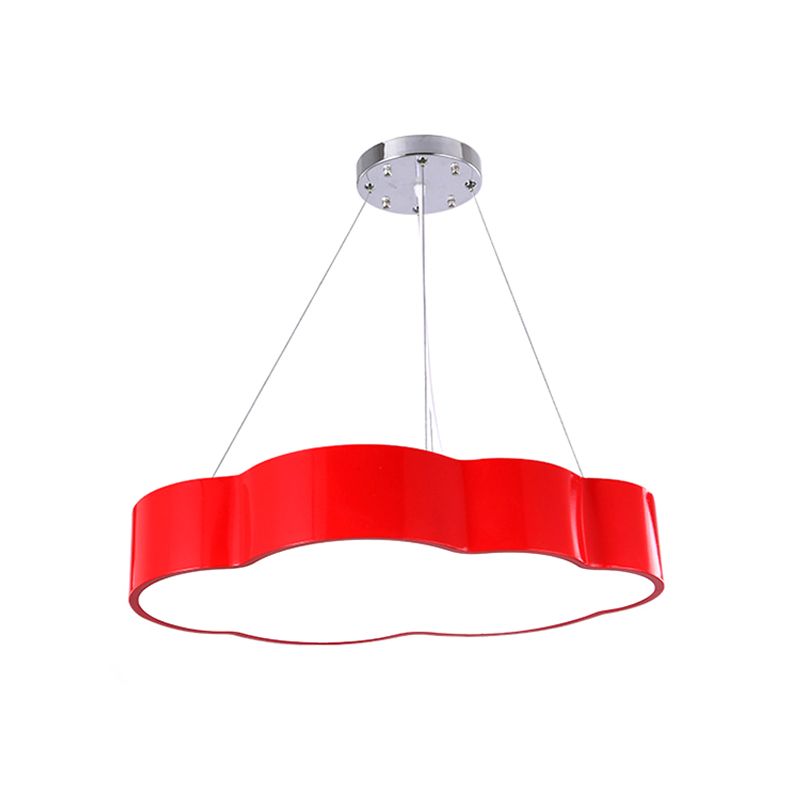 Cloud corridore a sospensione a sospensione del macaron a pendente acrilico illuminazione in rosso/giallo/verde, larghezza 20,5 "/24,5"