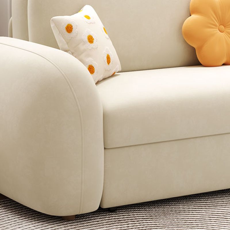 Contemporary Styled Metal Frame Sleeper Sofa Upholstered Square Arms Sofa Bed