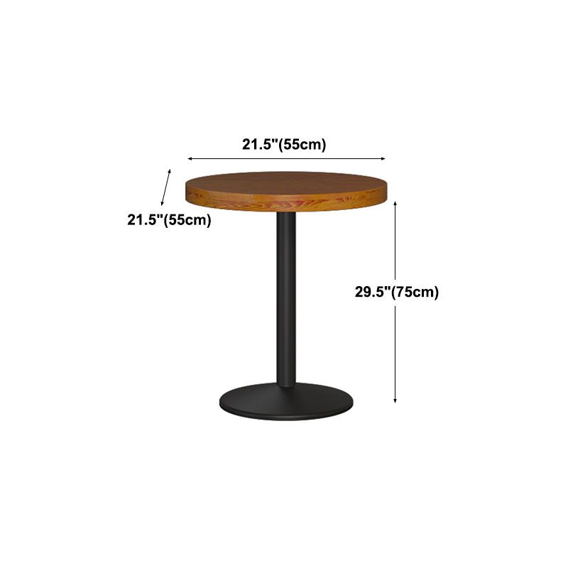 Industrial Wood Top Counter Table Black Metal Base Table for Coffee Shop