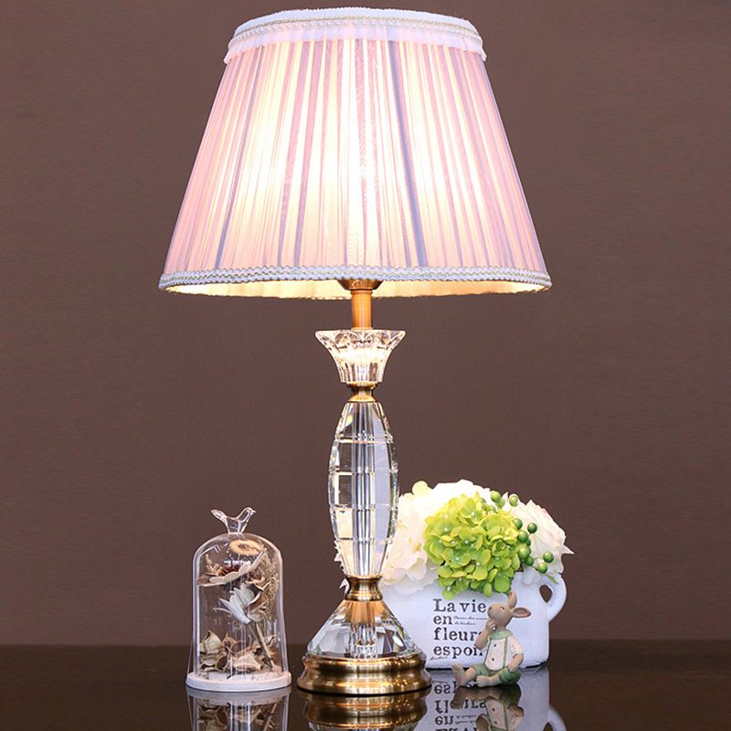 Fabric Cone Cone Task Light Contemporary 1 Head Night Table Lampe en violet clair