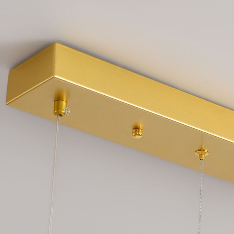 Modern Metal Pendant Light Linear Shape Island Light with Silicone Shade for Living Room