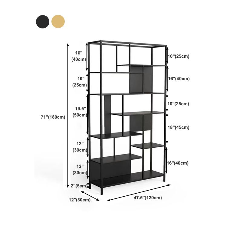 Open Etagere Bookcase Modern Style Shelf Bookcase with Metal Material