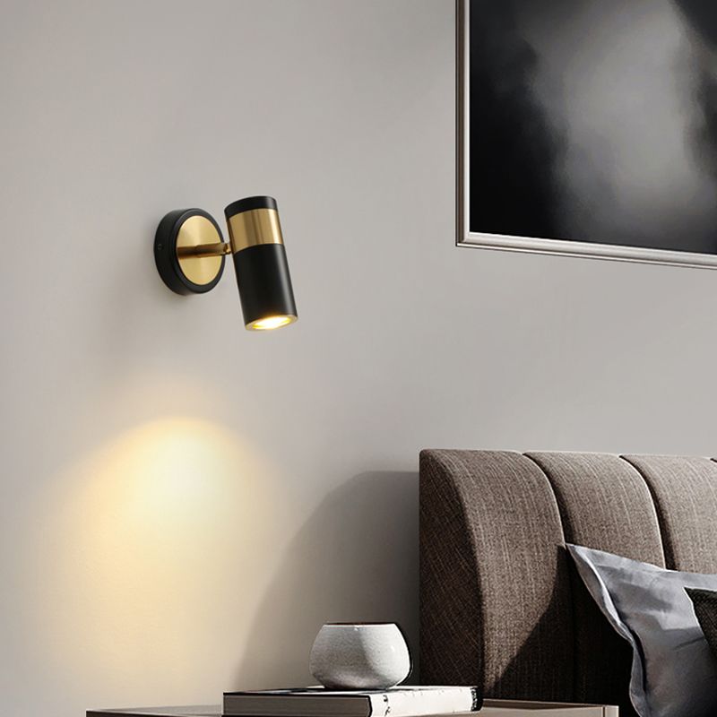 Modern Simple Metal Wall Light Cylinder Shape Rotatable Wall Lamp for Living Room