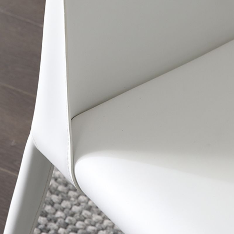 Designer Style Armless Chair Leather Parsons Back Side Chair for Dining Room