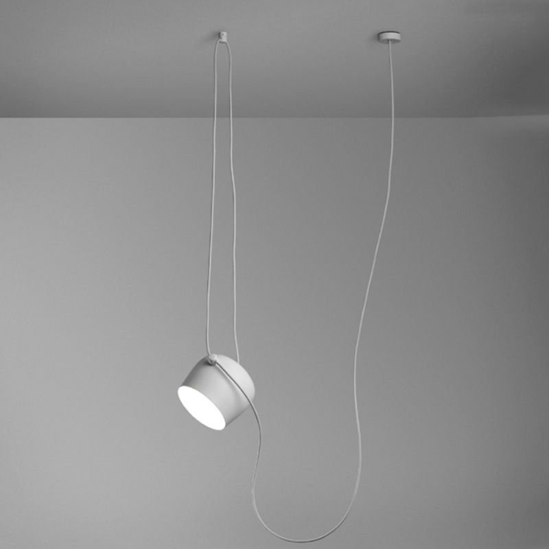 Mini Drum Aluminum Hanging Lamp Nordic White Suspension Light for Dining Room