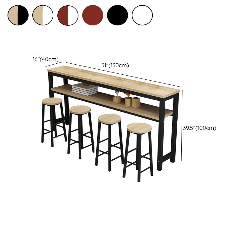Contemporary Style Wood Rectangle Pub Bar Table for Living Room