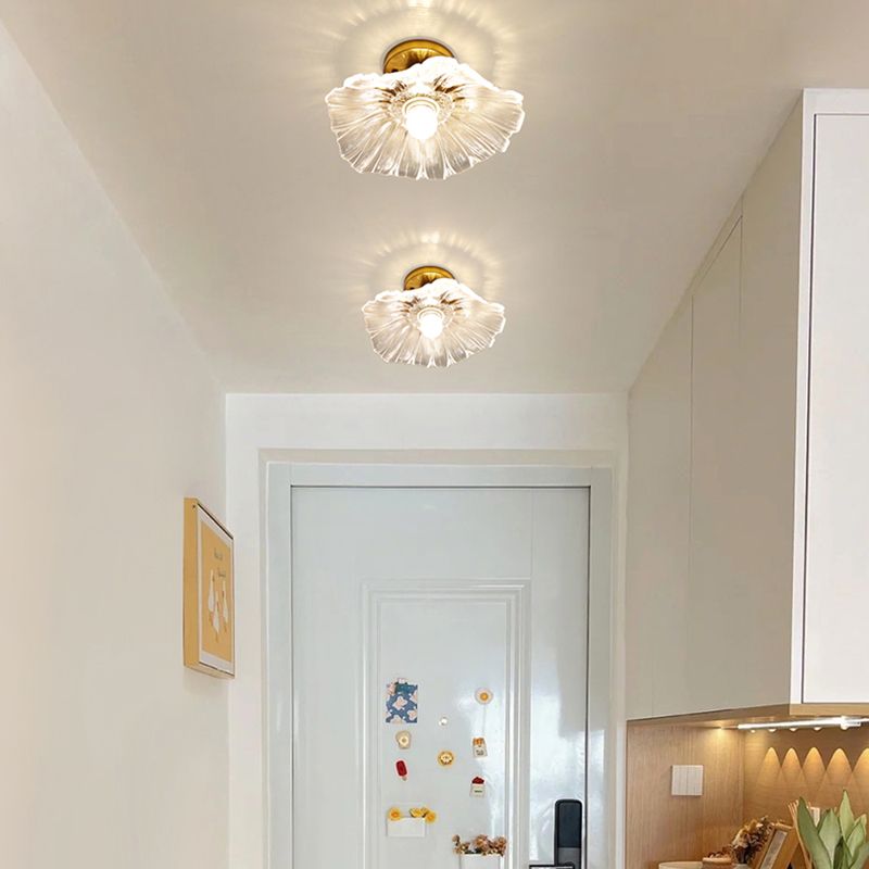 Nordic Glass Ceiling Lamp Household Flush Mount Light Fixture for Bedroom