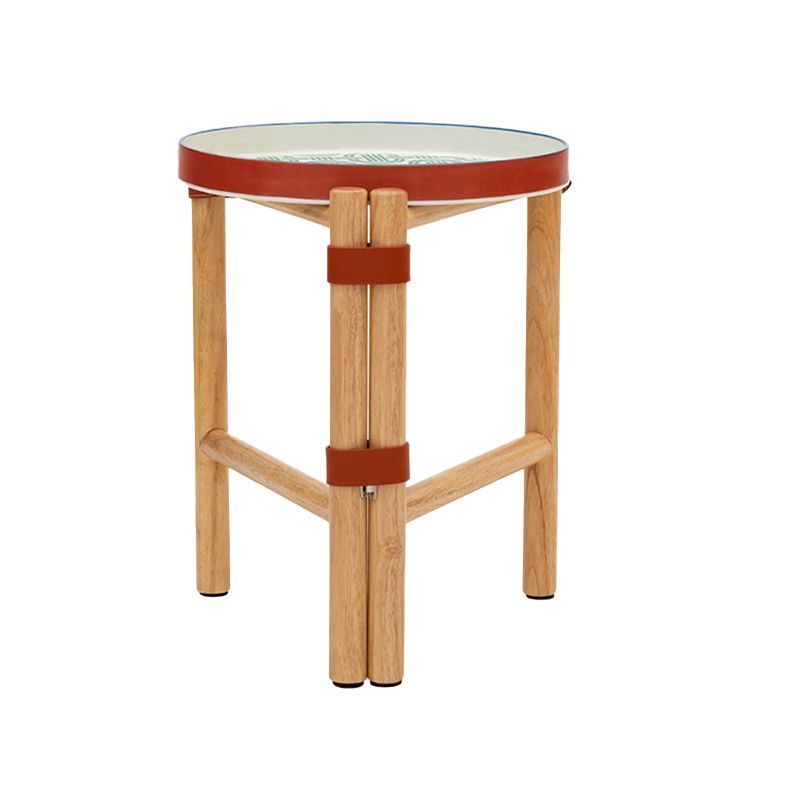 14" Wide Contemporary Corner Table Tray Top Round Accent Side Table