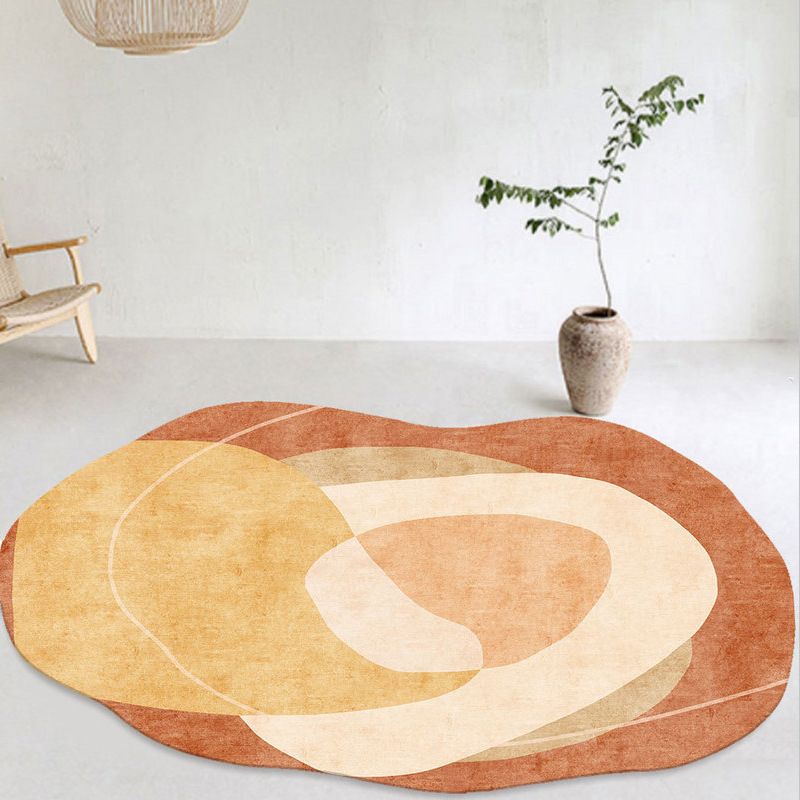 Green Modern Carpet Polyester Color Block Carpet Washable Carpet for Sitting Room