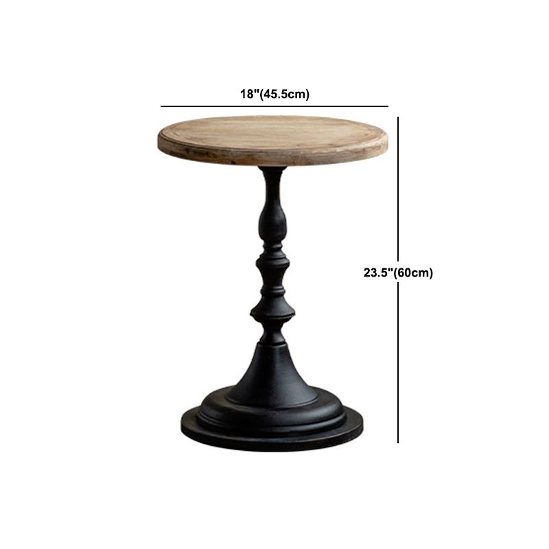 French Country Distressed Cocktail Table Wooden Pedestal Coffee Table for Living Room