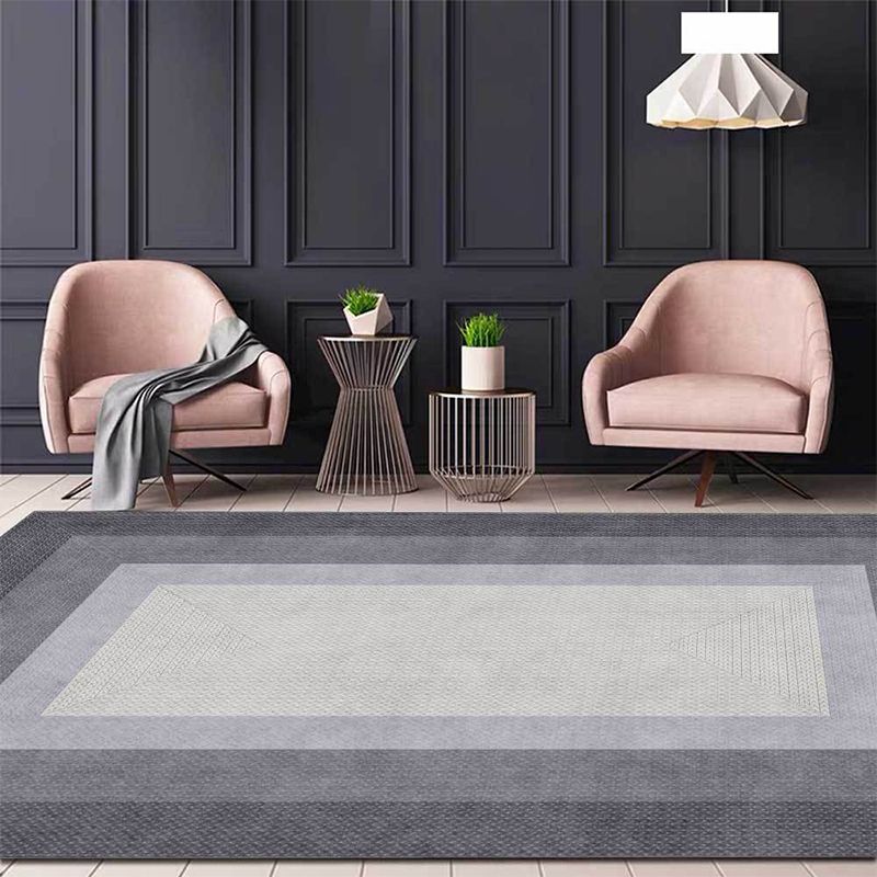 Stijlvol geweven graanpatroon Tapijtgrijs Grijs Modern Rug Polyester Wasbaar Wasbaar Non-slip ruggebied Tapijt voor slaapkamer