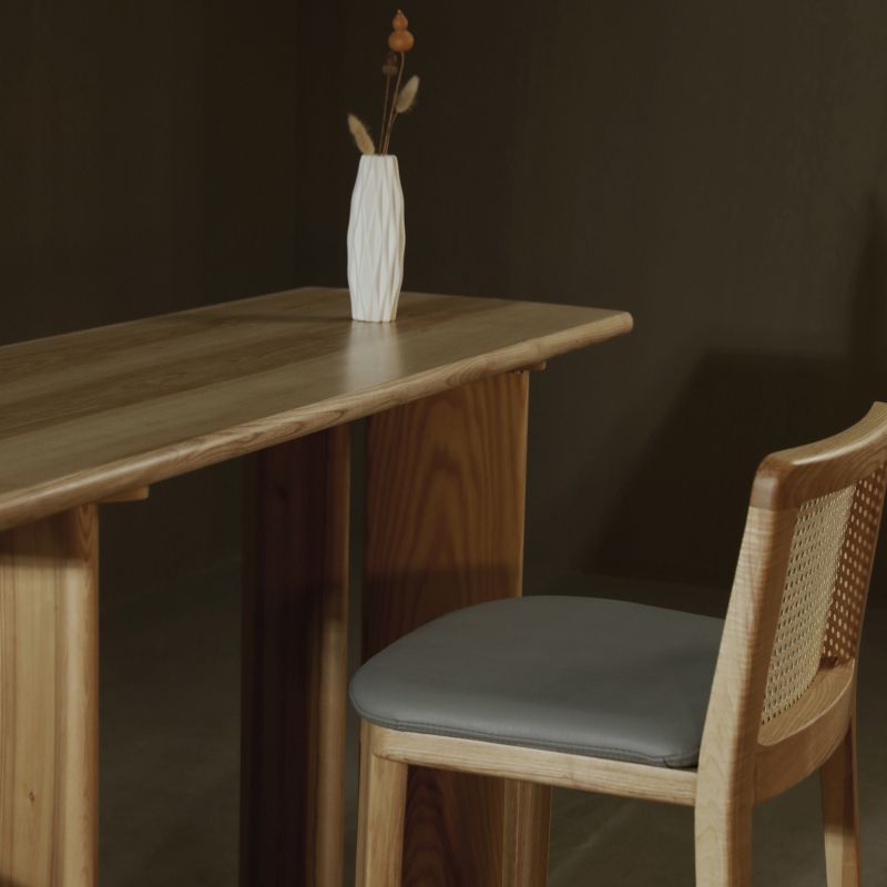 Glam Solid Wood Counter Wine Table Double Pedestal Living Room Bar Table