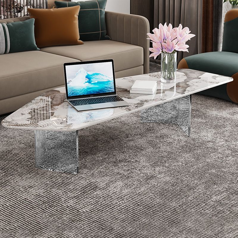 Modern Acrylic Legs Coffee Table Slate Coffee Table for Living Room