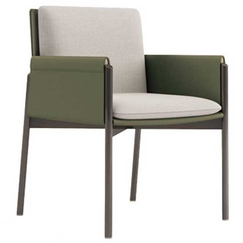 Chaise de salle à manger contemporaine en métal, chaise de salle à manger carrée au fini mat avec pieds noirs