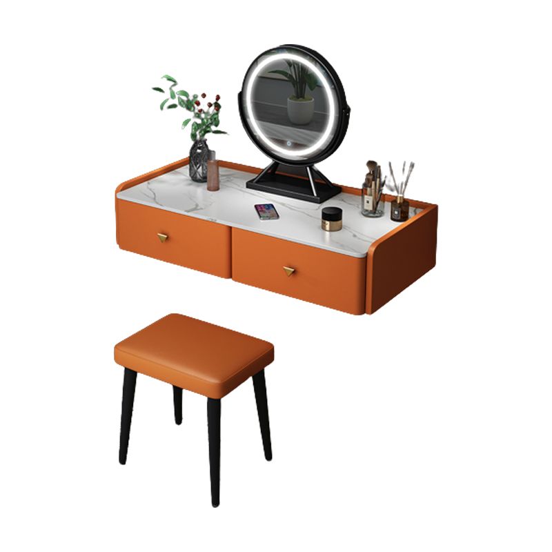 Contemporary Double Drawers Make-up Vanity Marble Makeup Vanity Desk Table