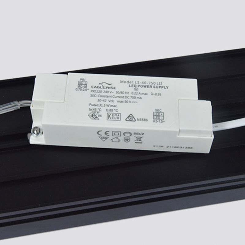 Black Aluminium Island Leuchte einfache Stil 1-Licht Rechteck Büro LED Hanging Lampe