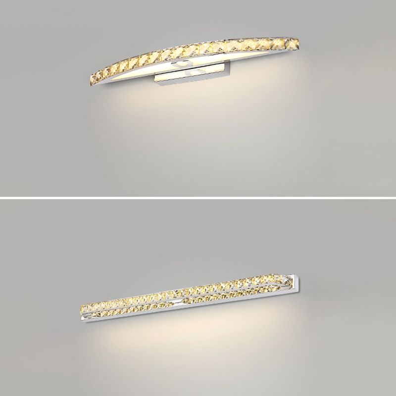 Geometric Vanity Lighting Modern Style Crystal 1 Light Vanity Sconce Lights