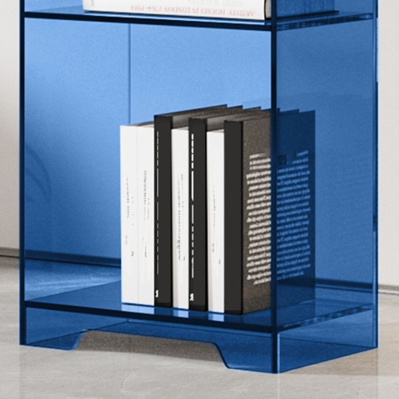 Acrylic Standard Bookshelf Closed Back Glam Bookcase with Shelves