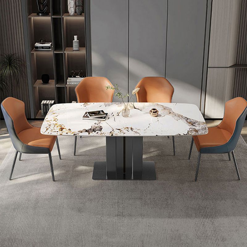 Contemporary Wingback Side Chair Faux Leather Armless Dining Chairs