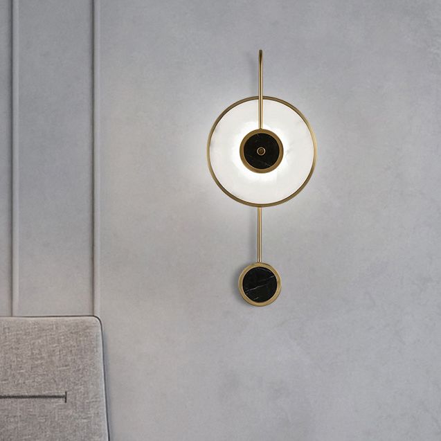Black and Gold Wall Sconce Poconce Postmodern Marble LED Wall Montated Light per camera da letto