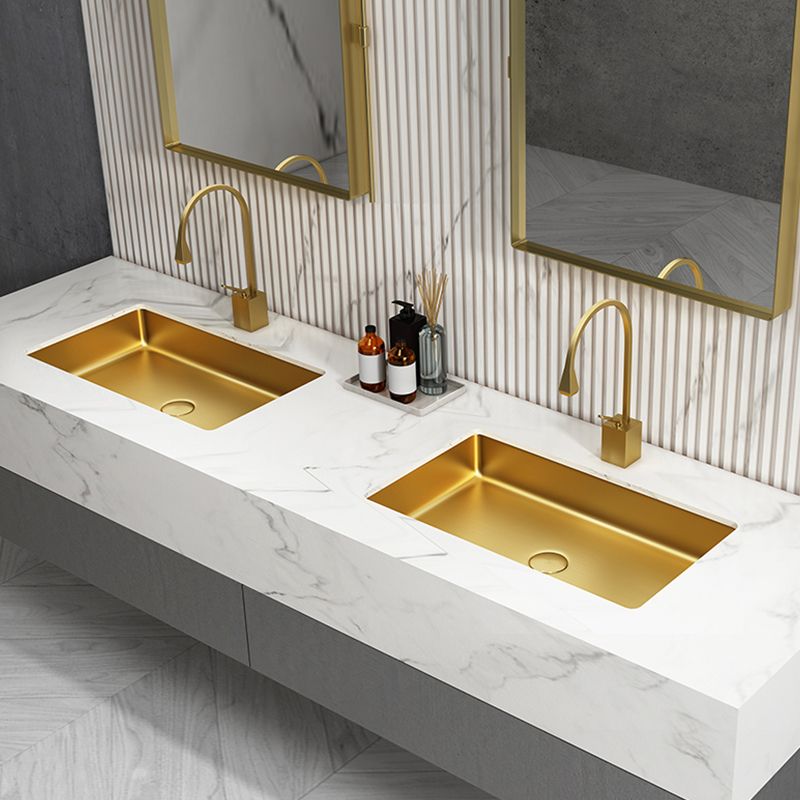 Metal Rectangular Bathroom Sink Modern Undermount Bathroom Sink