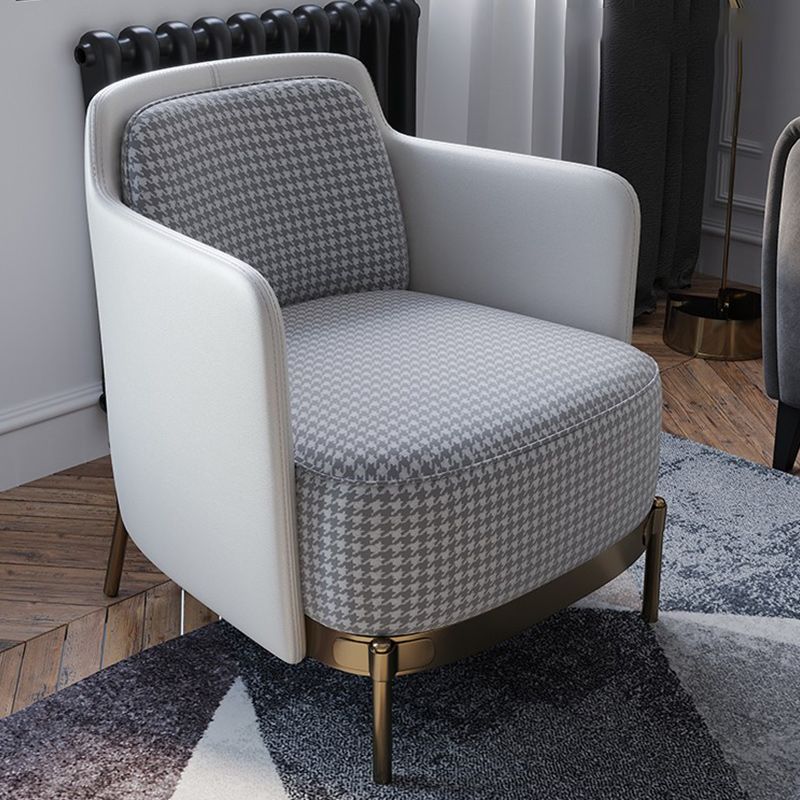 Upholstered Accent Armchair 4 Legs Sewn Pillow Back Accent Chair