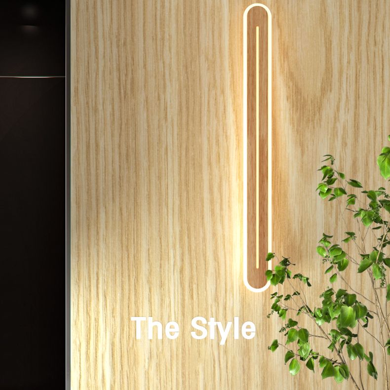 Luci da parete di vanità lineari Vintage Modern Simplicity Speccone parete in legno per bagno