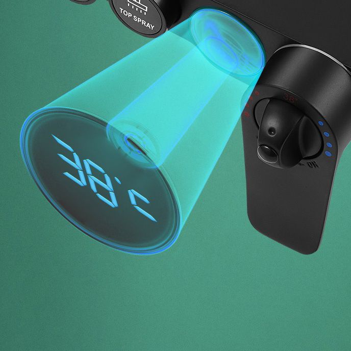 Modern Adjustable Water Flow Shower Faucet Shower Arm Hose Shower System on Wall