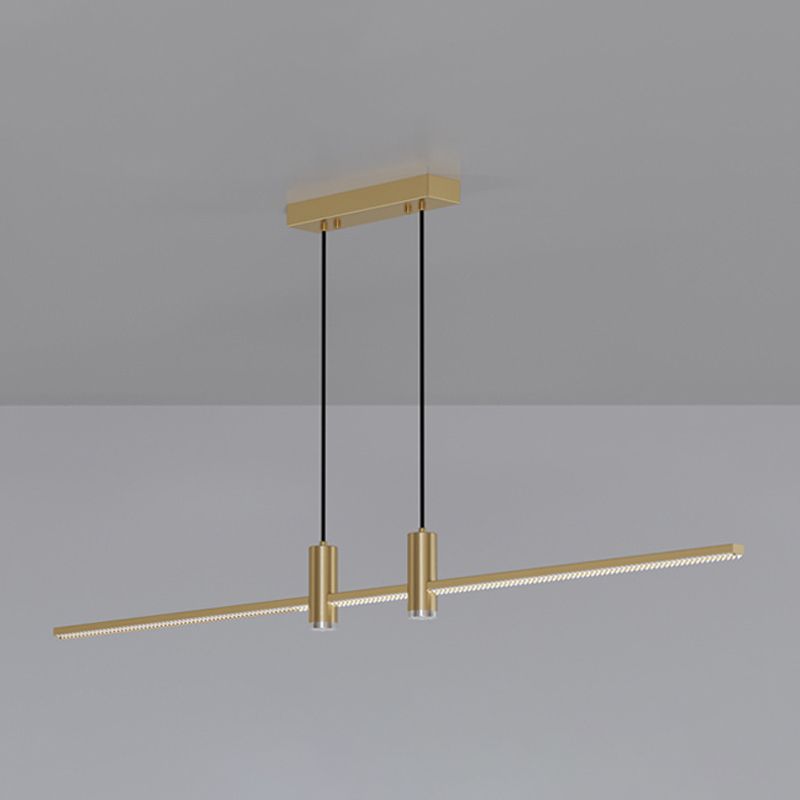 Modern Linear Island Light Fixtures 1-Light Restaurant LED Hanging Lamp with Spotlight