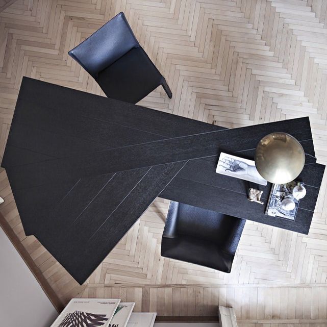 Modern Black and Bround in Wood Counter Table Specialty Dining Table for Kitchen