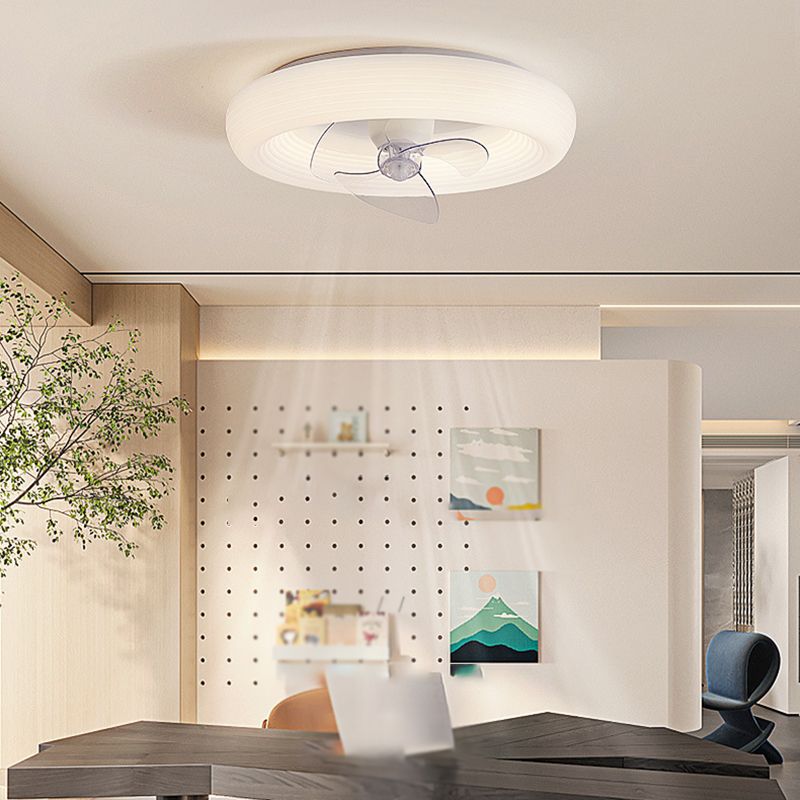 3-Blade White Ceiling Fan Modernism LED Fan with Light for Home