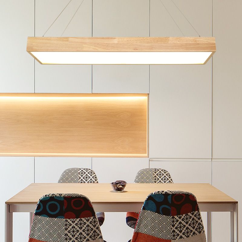 Wooden Hanging Lamp Simplicity Pendent Lighting Fixture for Meeting Room